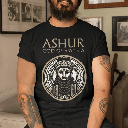 Black / S Ashur God of Assyria - Ancient Assyrian Mythology T-shirt