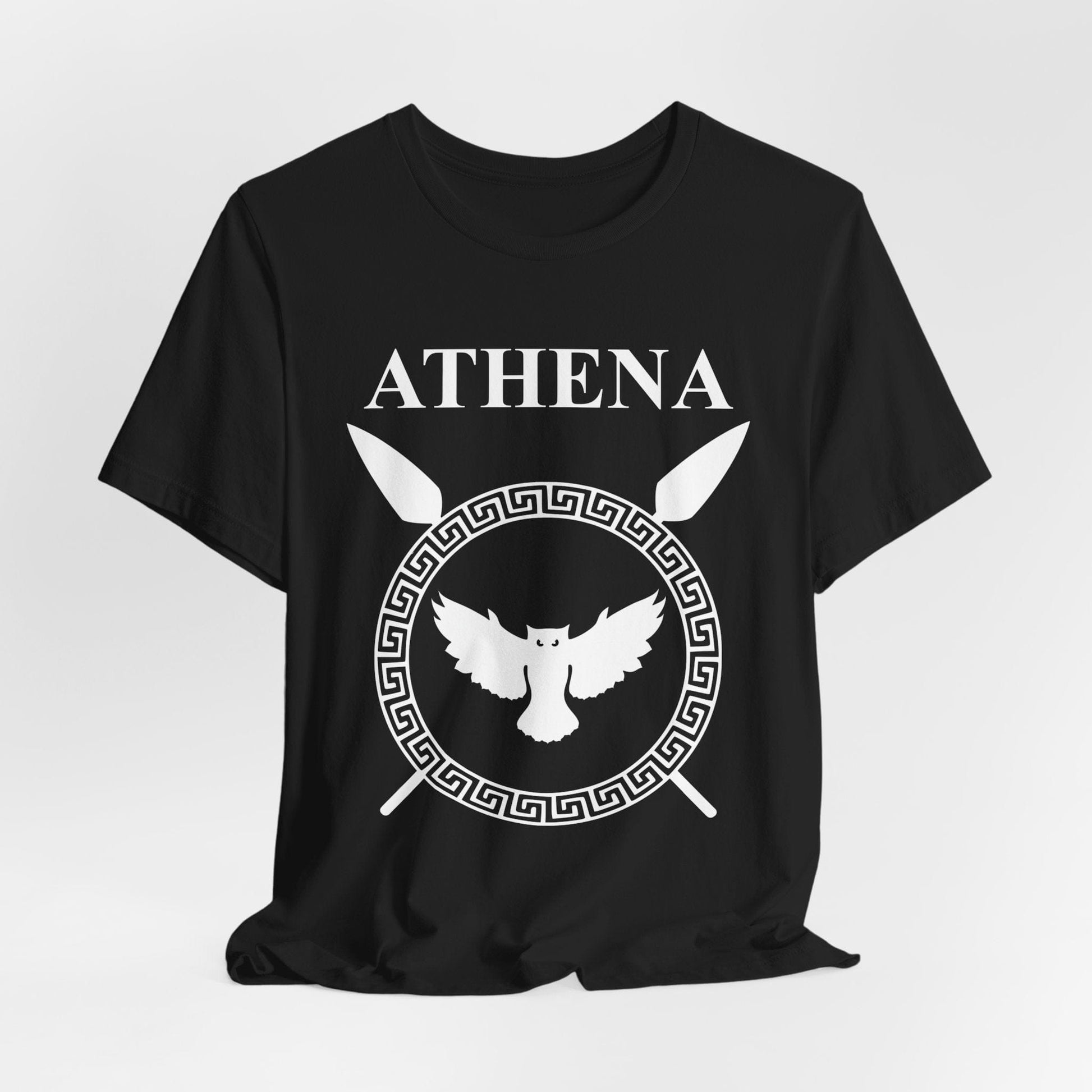Black / S Athena Greek Goddess of War T-Shirt