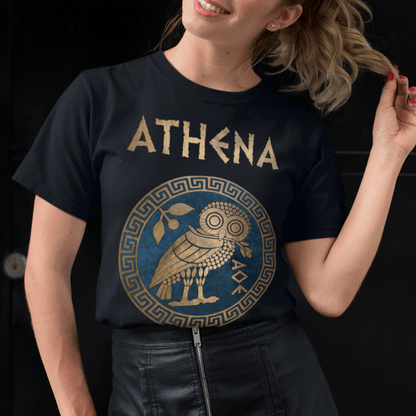 Black / S Athena Greek Goddess Symbol T-Shirt