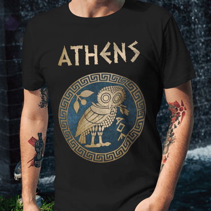 Black / S Athens Athenian Owl T-Shirt