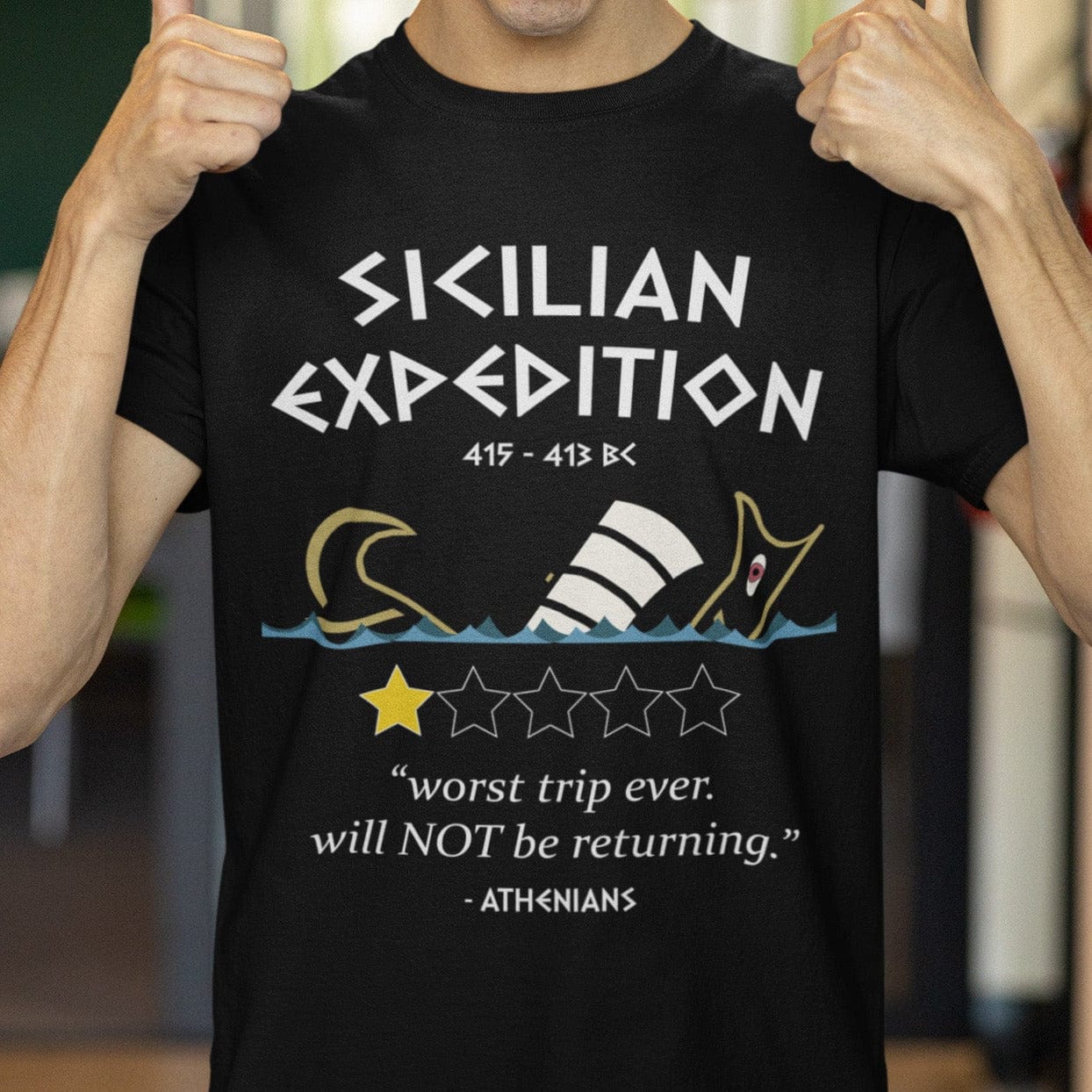 Black / S Athens Sicilian Expedition T-Shirt