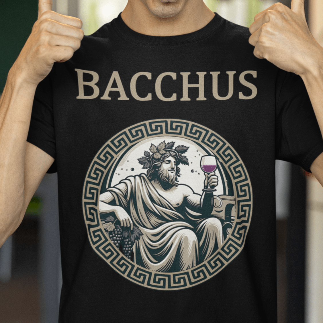 Black / S Bacchus Roman God of Wine, Madness and Festivals T-Shirt