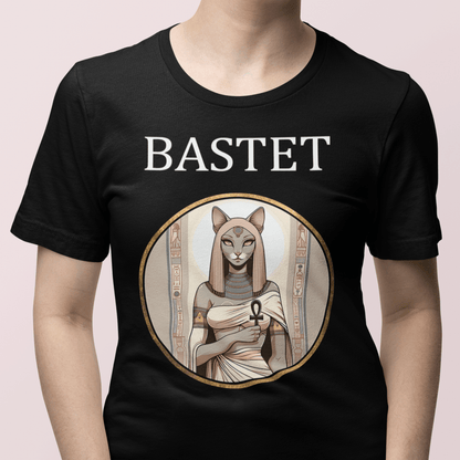 Black / S Bastet Egyptian Goddess T-Shirt
