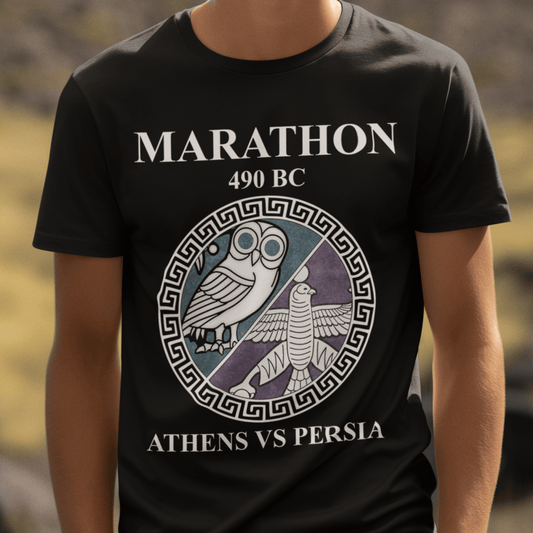 Black / S Battle of Marathon Athens vs Persia 490 BC T-shirt