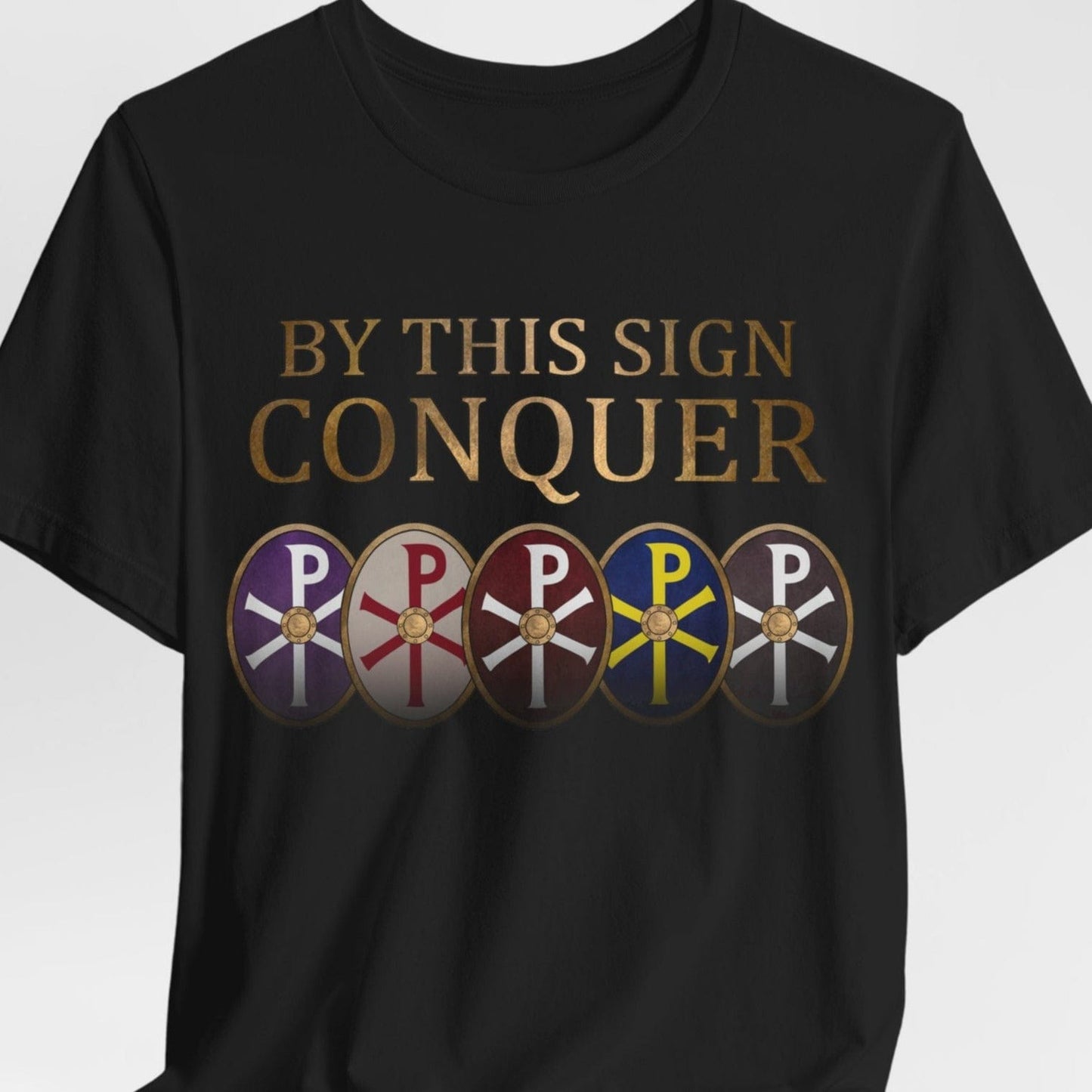Black / S By This Sign Conquer - Constantine the Great T-Shirt