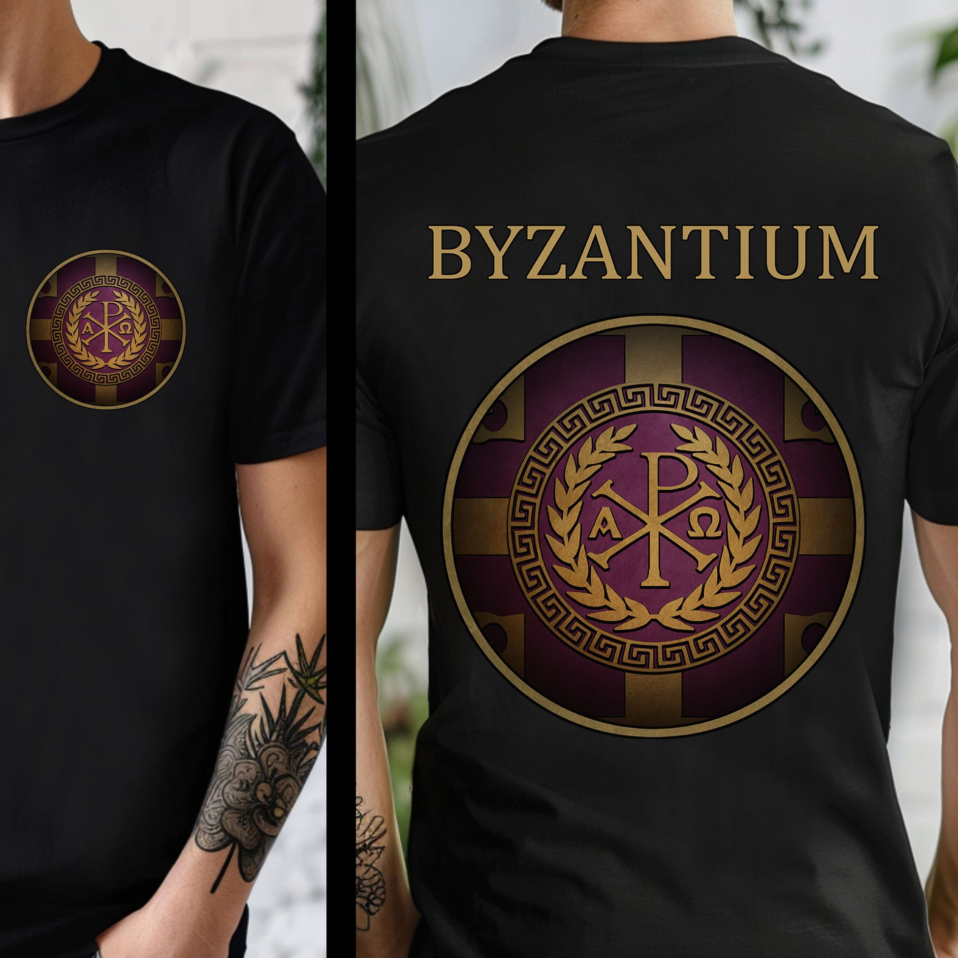 Black / S Byzantium - Byzantine Empire Double Sided T-Shirt