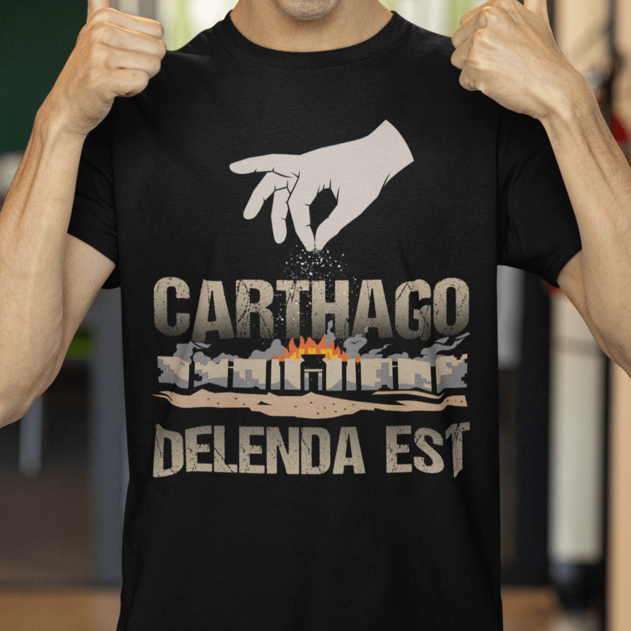 Black / S Carthago Delenda Est - Salting of Carthage T-Shirt