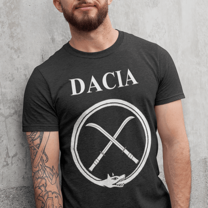 Black / S Dacia Ancient Dacian Draco and Falx Symbol T-Shirt