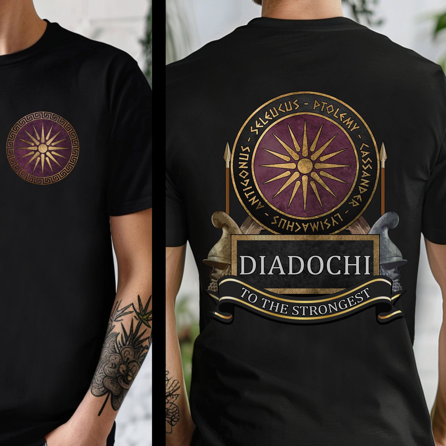 Black / S Diadochi To the Strongest  Double Sided T-Shirt
