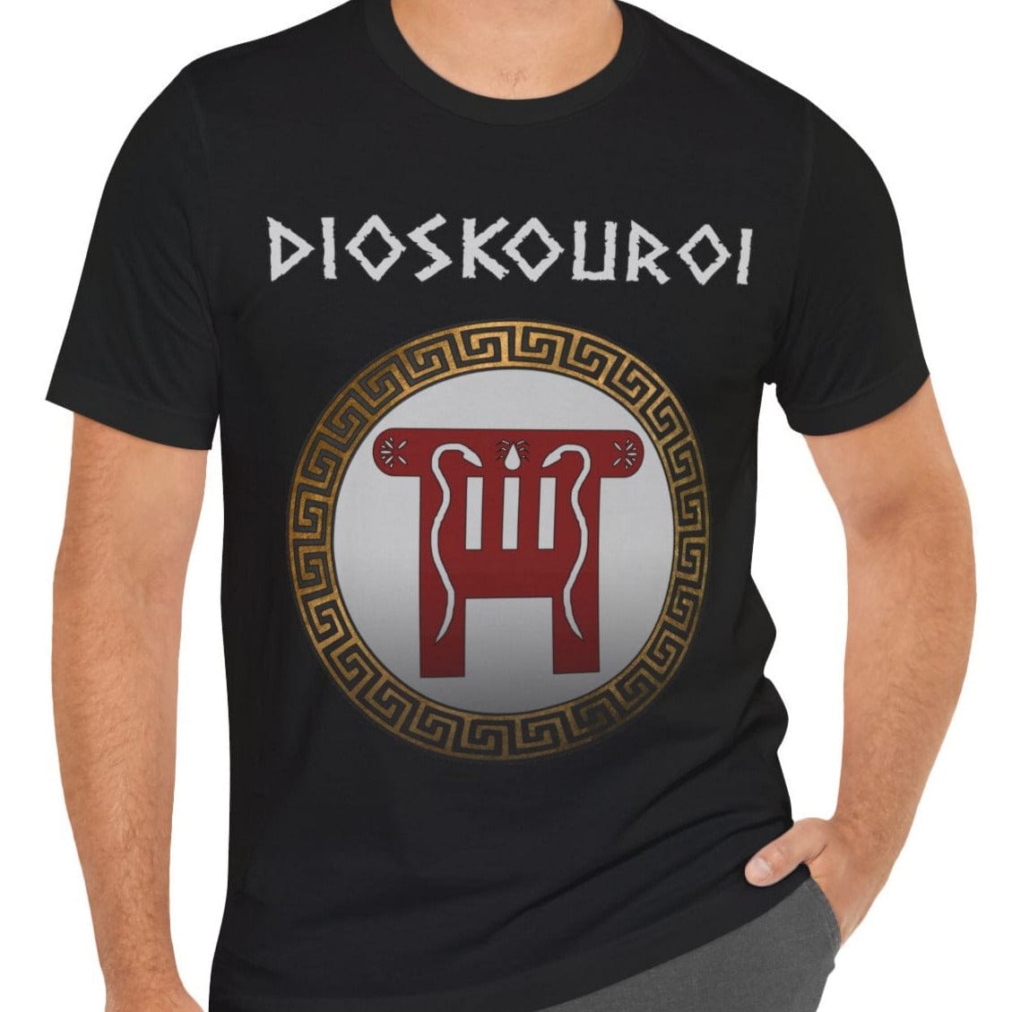 Black / S Dioskouroi Castor and Pollux Dokana T-Shirt
