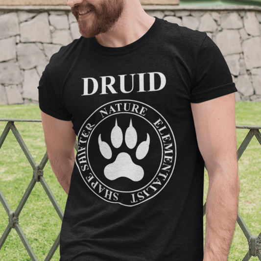 Black / S Druid Fantasy RPG Class Shapeshifter Mark of the Wild T-Shirt