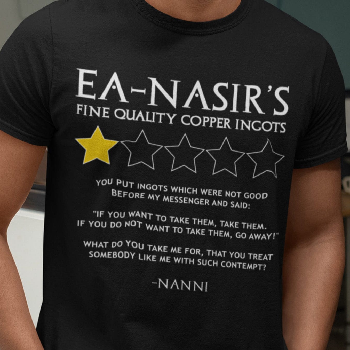 Black / S Ea-Nasir's Copper 1 Star Review T-Shirt