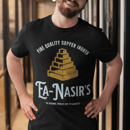 Black / S Ea Nasir's Fine Quality Copper Ingots Meme T-Shirt