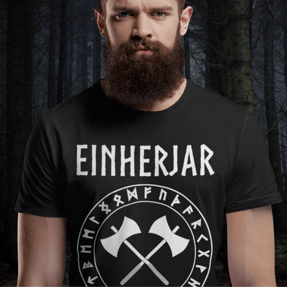 Black / S Einherjar Odin's Chosen Viking Warrior T-Shirt