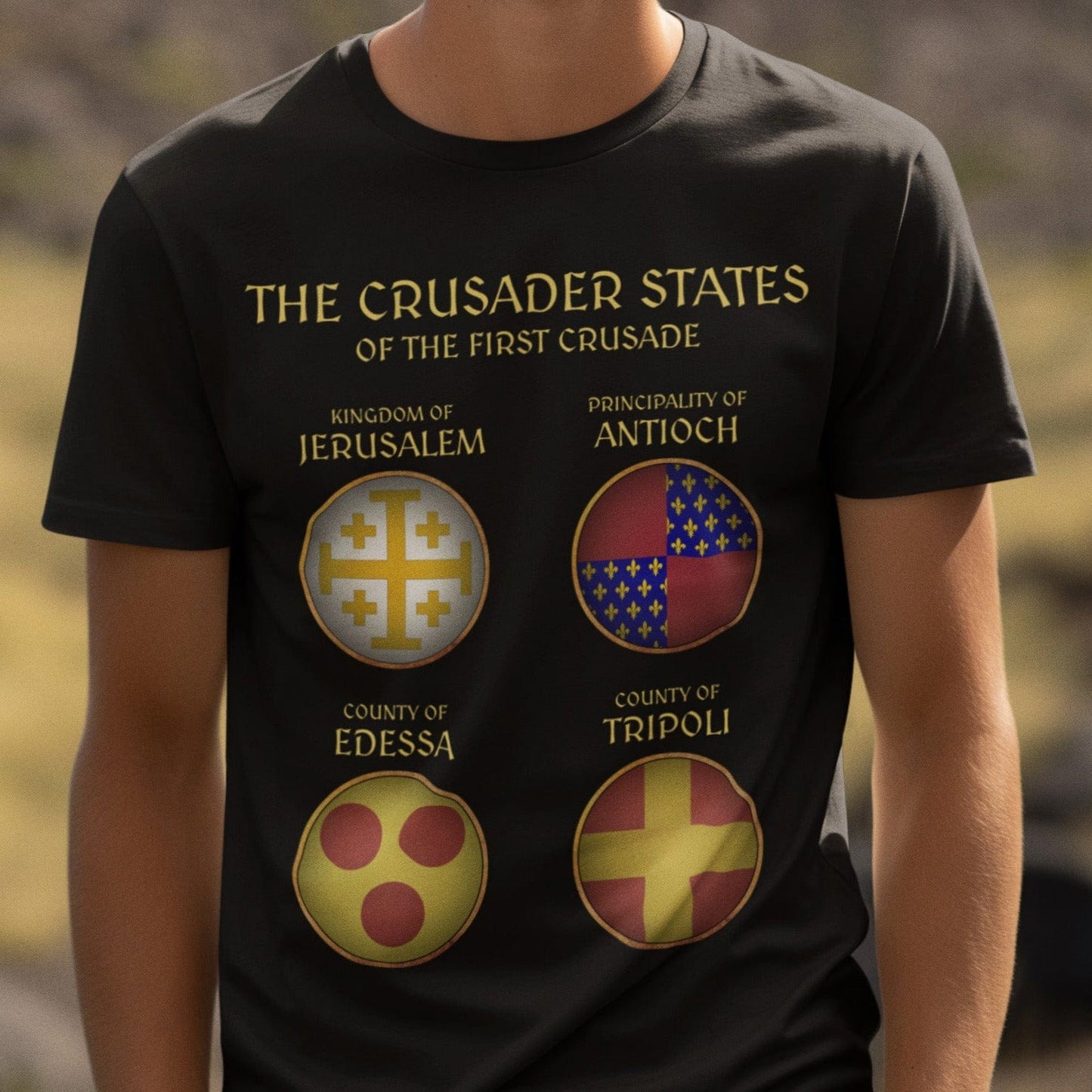 Black / S First Crusade - Crusader States T-Shirt
