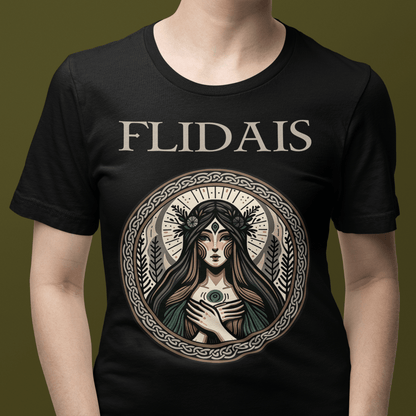 Black / S Flidais Celtic Goddess T-Shirt
