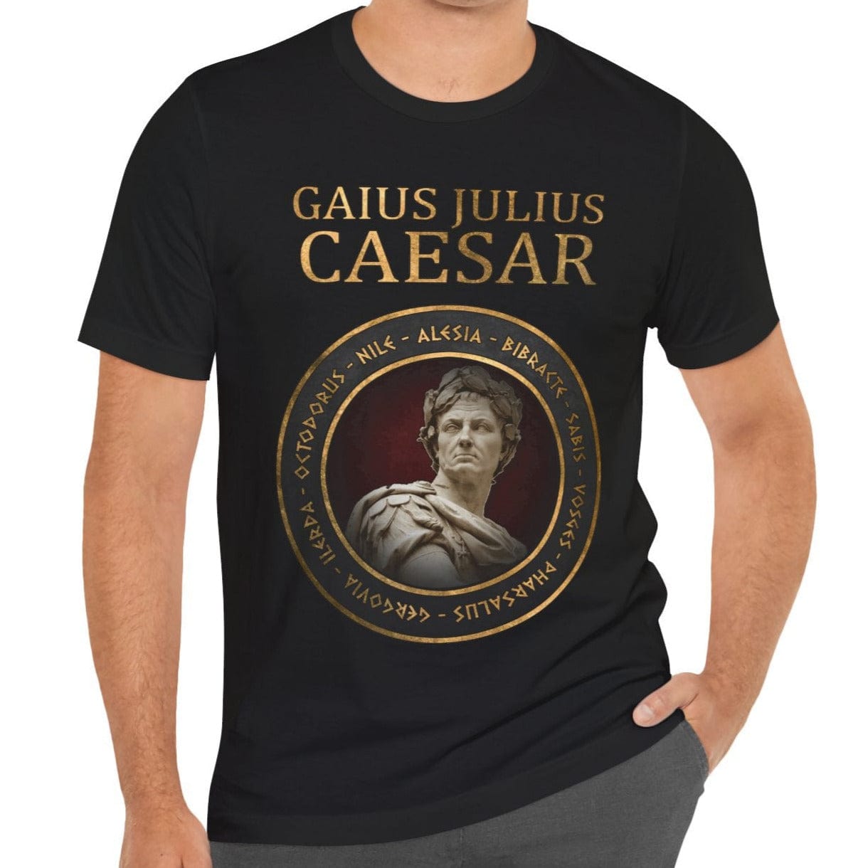 Black / S Gaius Julius Caesar - Famous Battles T-Shirt
