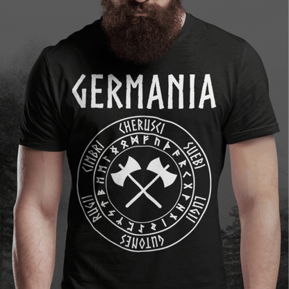 Black / S Germania Ancient Tribes of Germany Runes T-Shirt