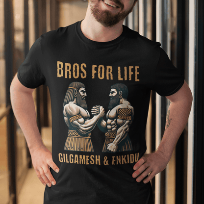 Black / S Gilgamesh and Enkidu Bros for Life T-Shirt
