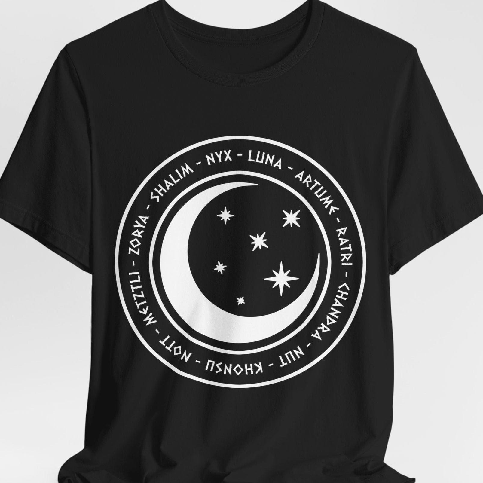 Black / S Gods and Goddesses of the Night, Stars and Moon - Ancient Mythology and Paganism T-shirt
