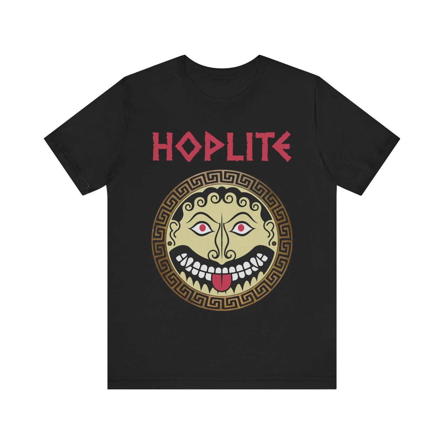 Black / S Greek Hoplite Gorgon Shield T-Shirt