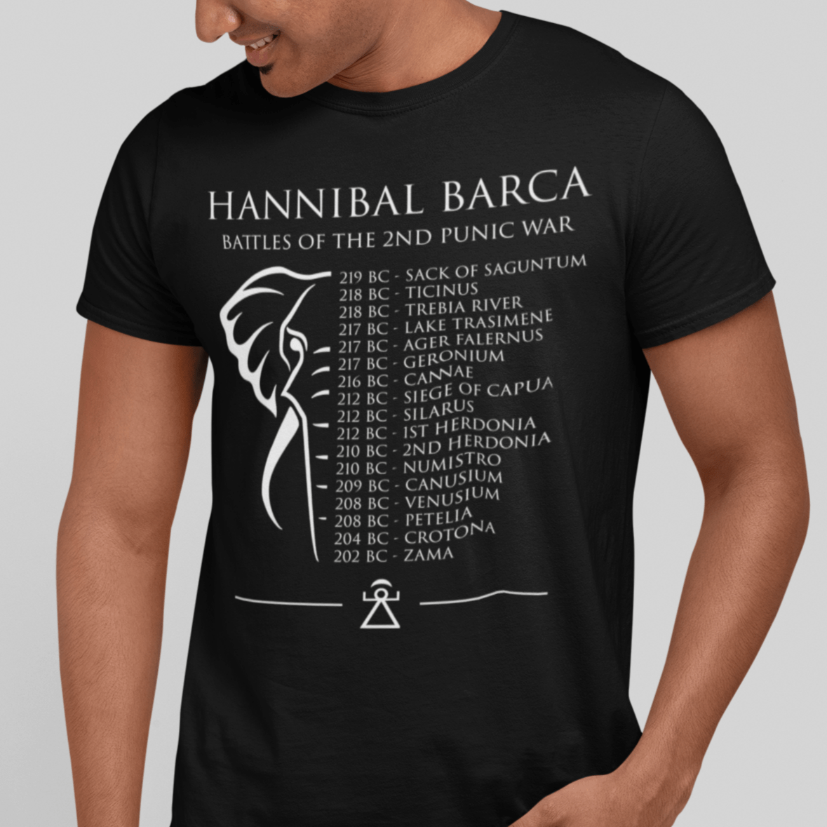Black / S Hannibal Barca Battles of the 2nd Punic War T-shirt