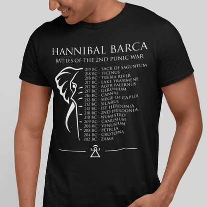 Black / S Hannibal Barca Battles of the 2nd Punic War T-shirt