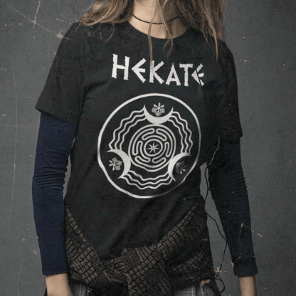 Black / S Hekate Ancient Greek Goddess of Witchcraft and Magic T-shirt