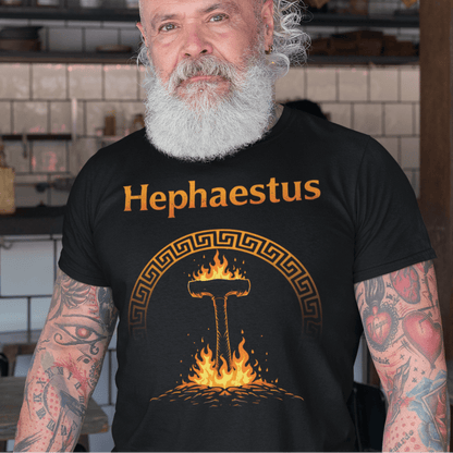 Black / S Hephaestus Ancient Greek T-Shirt