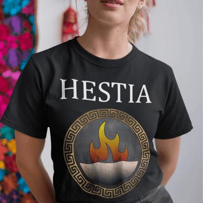 Black / S Hestia Greek Goddess T-Shirt