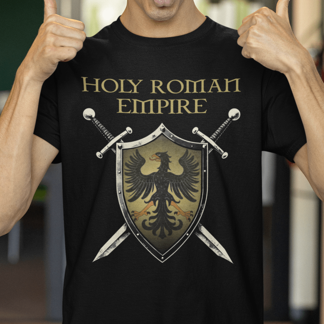 Black / S Holy Roman Empire Heraldry - Knight's Shield T-Shirt