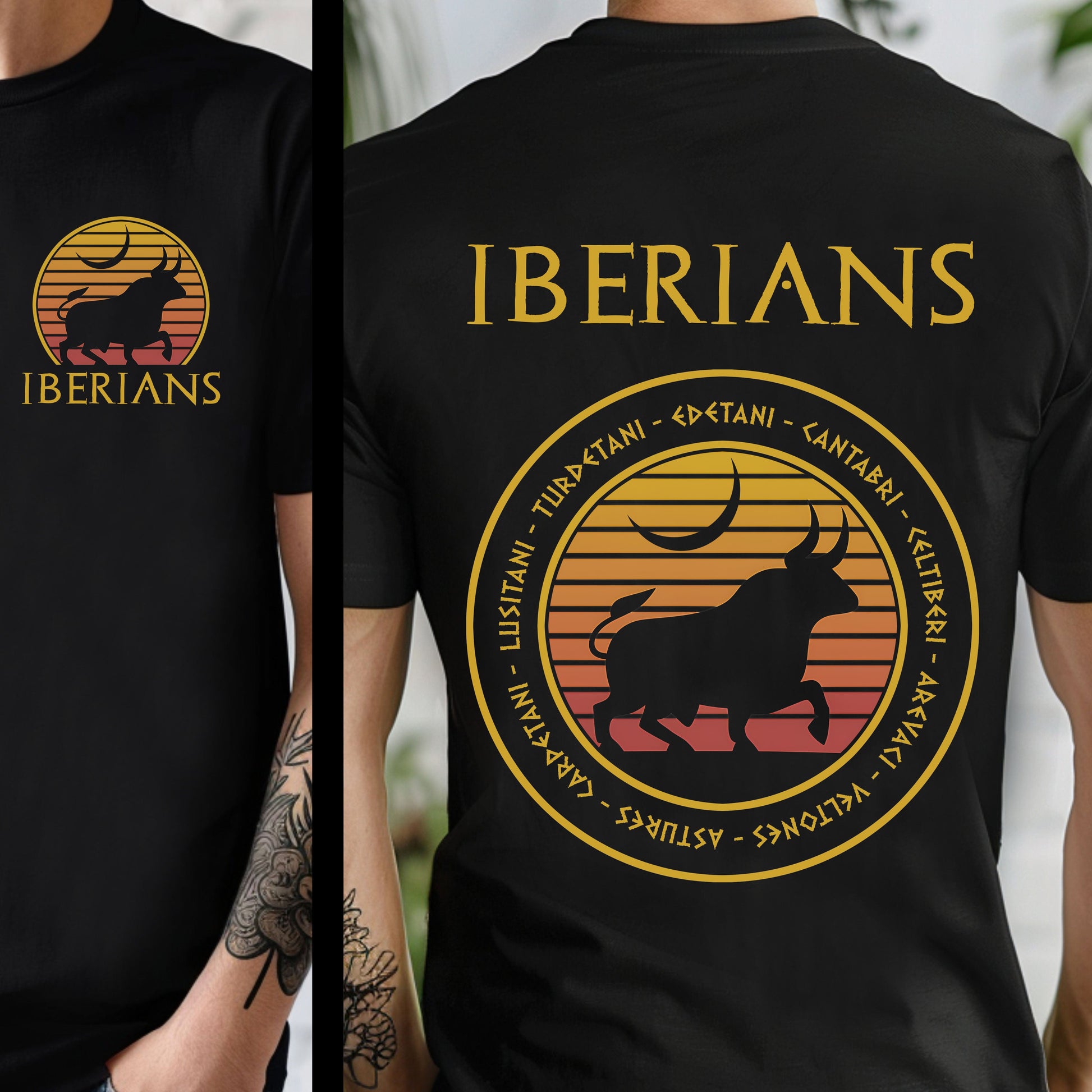 Black / S Iberians - Ancient Iberia Tribes Double Sided T-Shirt