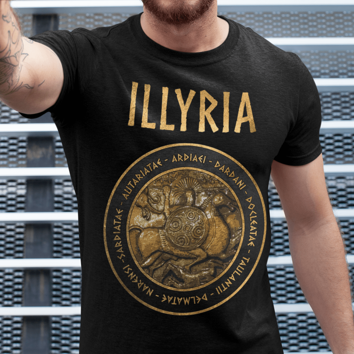 Black / S Illyria Ancient Illyrian Tribes T-Shirt