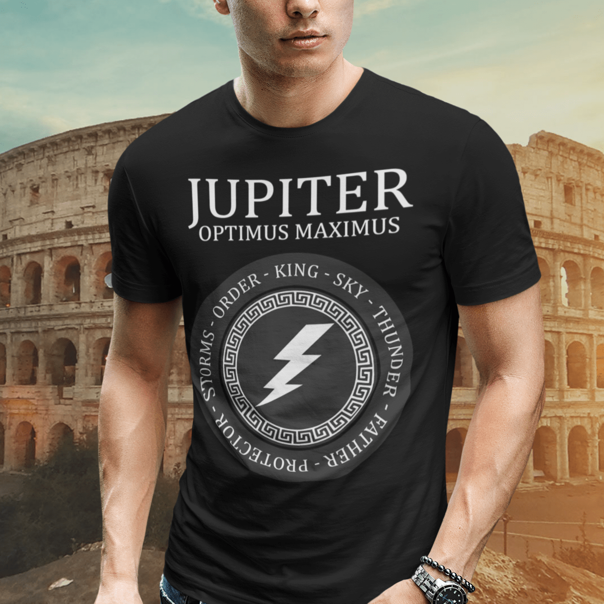 Black / S Jupiter Optimus Maximus - Ancient Roman God T-Shirt