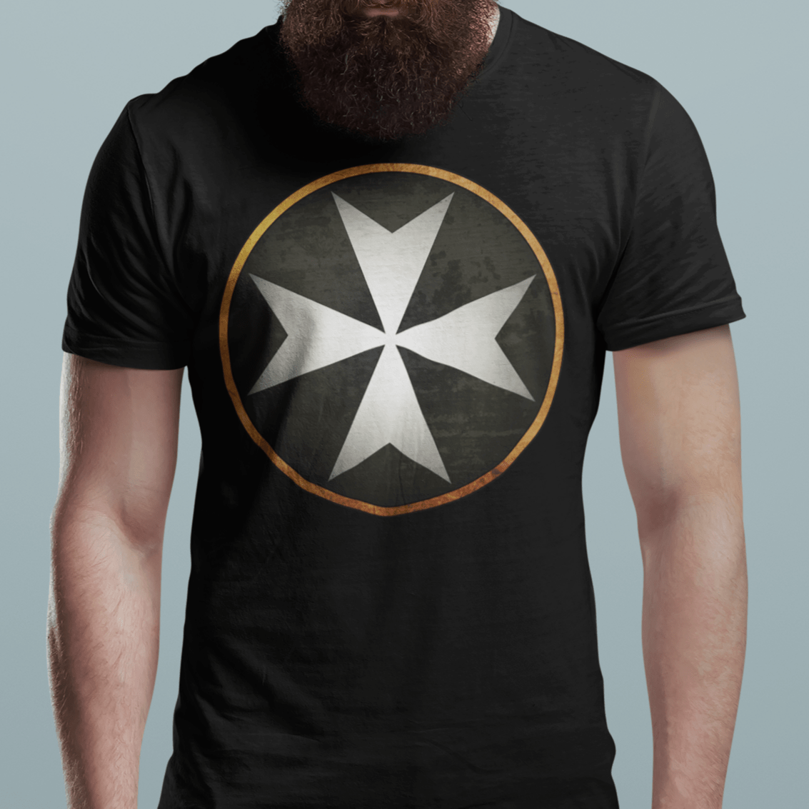 Black / S Knights Hospitaller Heraldry T-Shirt