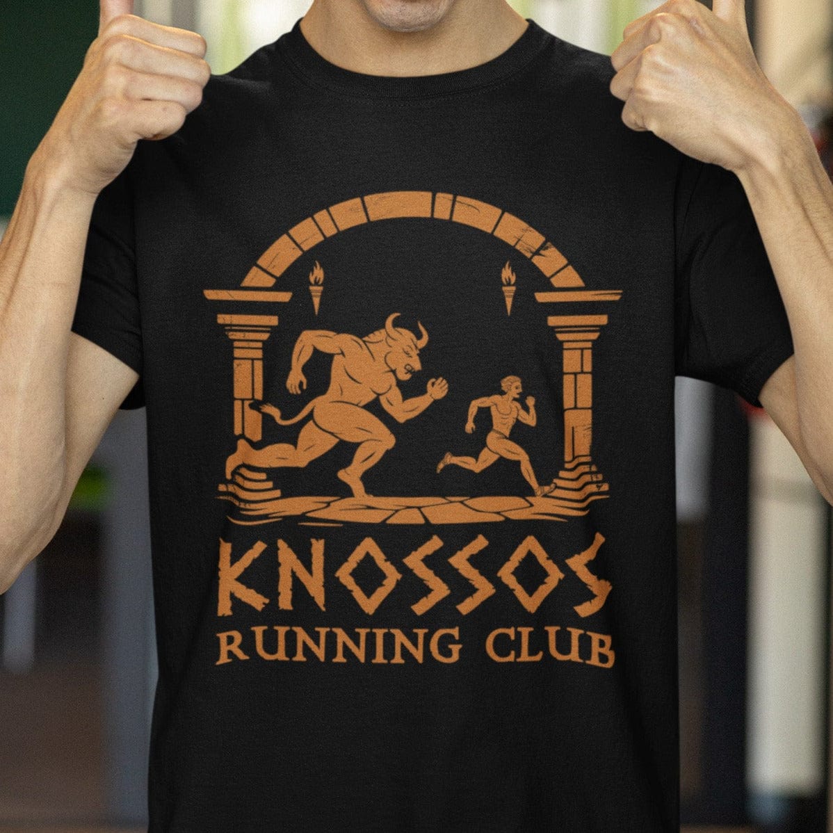 Black / S Knossos Running Club - Funny Greek Mythology T-Shirt