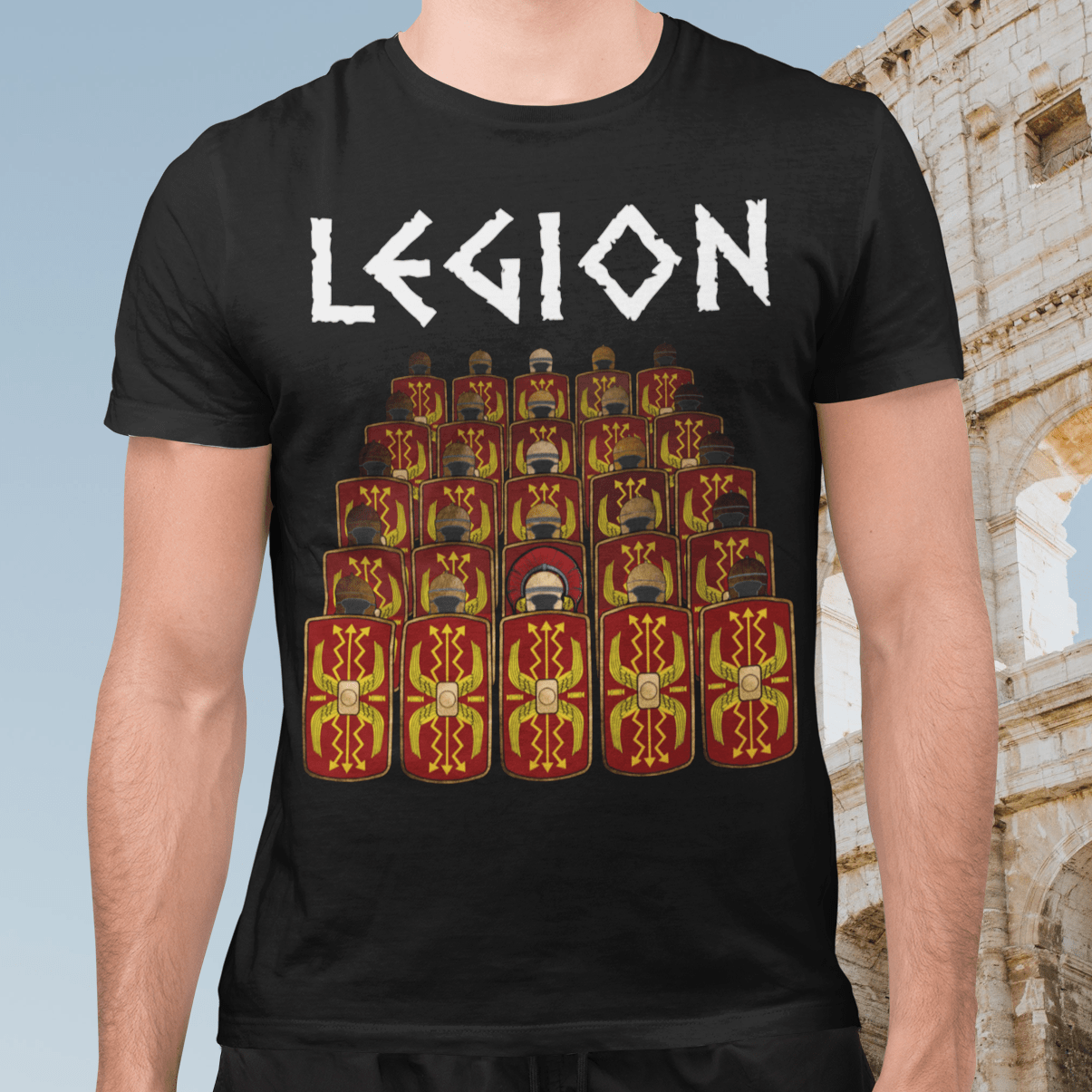 Black / S Legions Marching - Roman Army T-Shirt