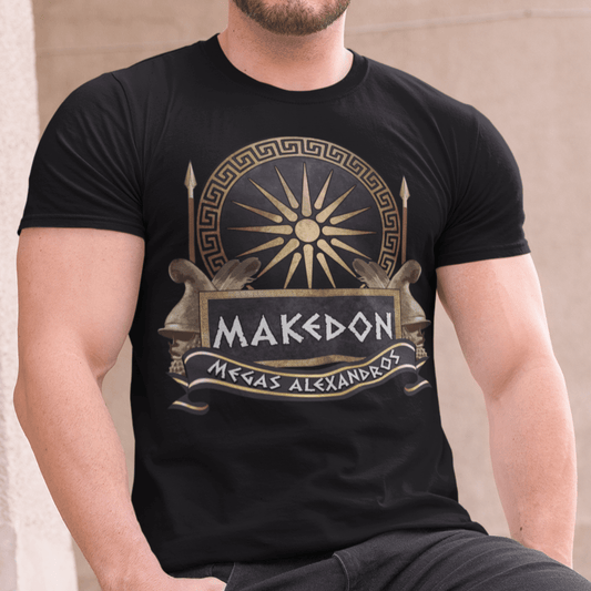 Black / S Makedon Alexander the Great - Megas Alexandros T-Shirt