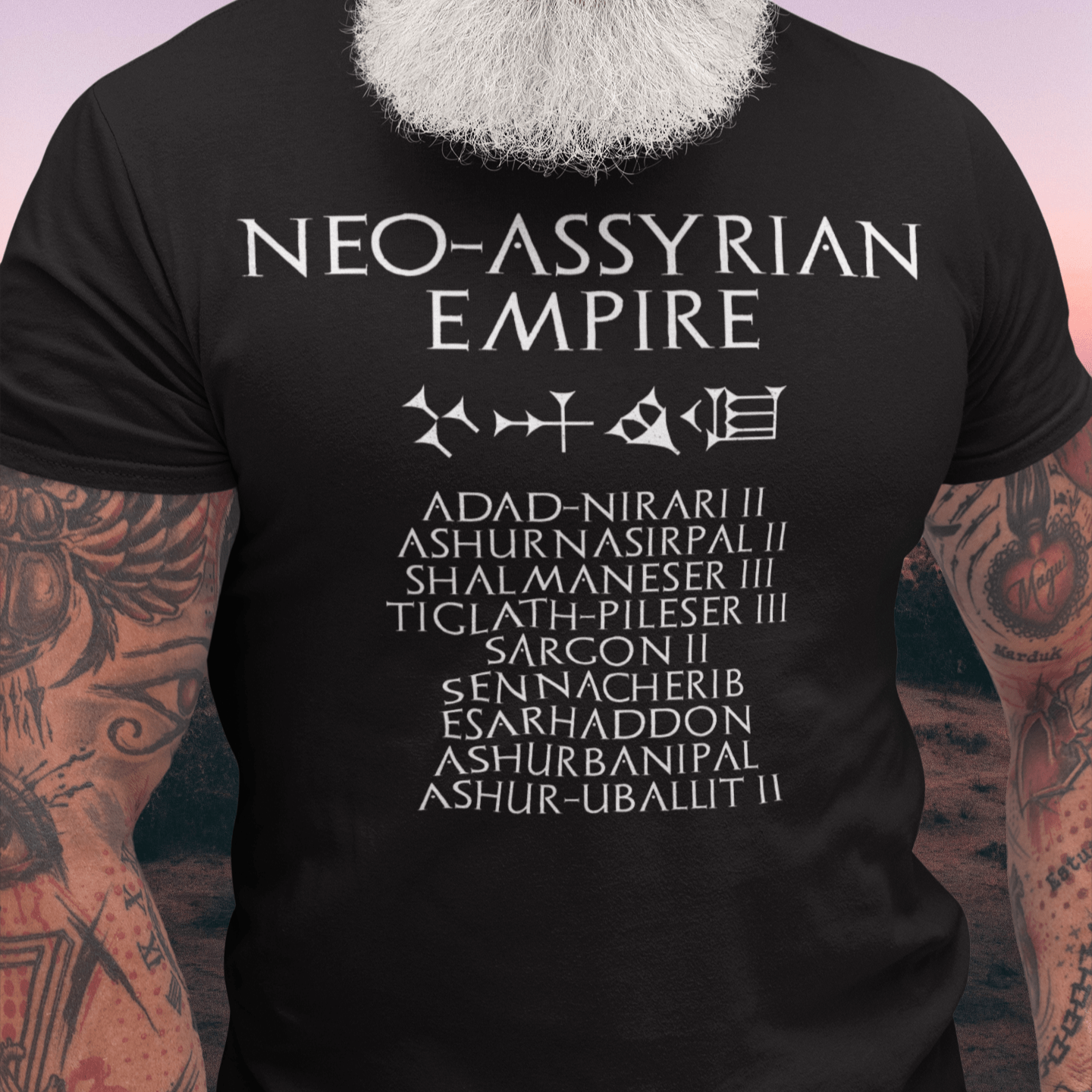 Black / S Neo-Assyrian Empire - Neo-Assyrian Kings and Cuneiform Assyria T-Shirt