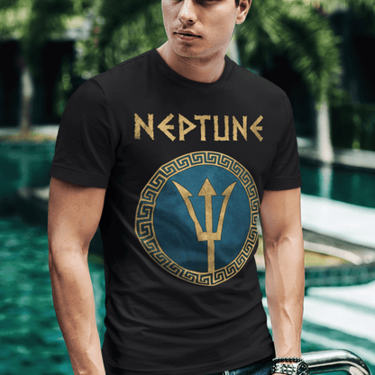 Black / S Neptune Roman God of the Sea T-Shirt