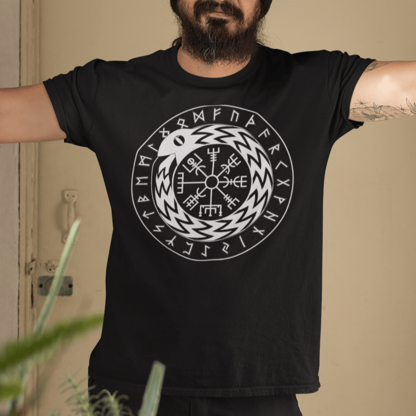 Black / S Norse Mythology Jormungandr T-Shirt