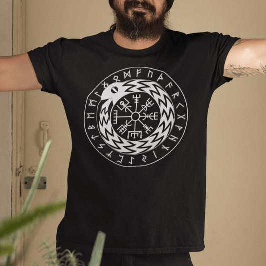 Black / S Norse Mythology Jormungandr T-Shirt