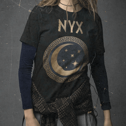 Black / S Nyx Greek Goddess of Night Ancient Symbol T-shirt