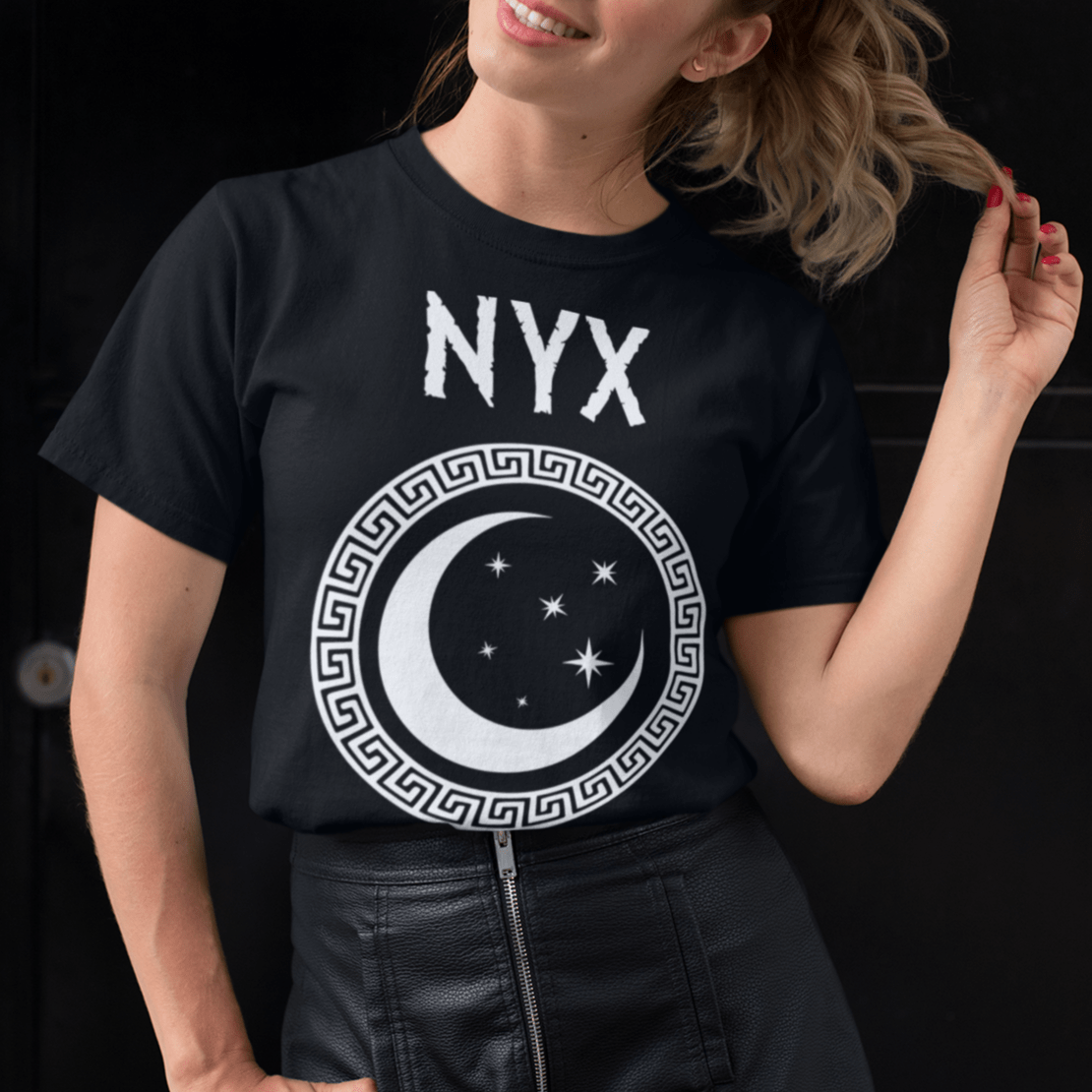 Black / S Nyx Greek Goddess of Night Symbol T-shirt