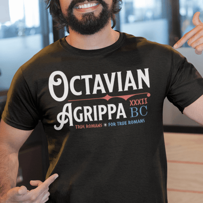 Black / S Octavian and Agrippa - True Romans For True Romans T-Shirt