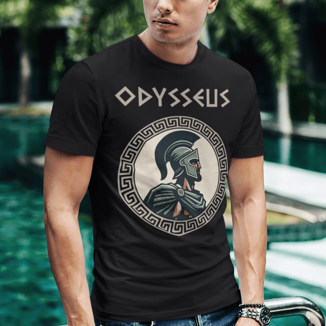 Black / S Odysseus - Hero of the Trojan War T-Shirt