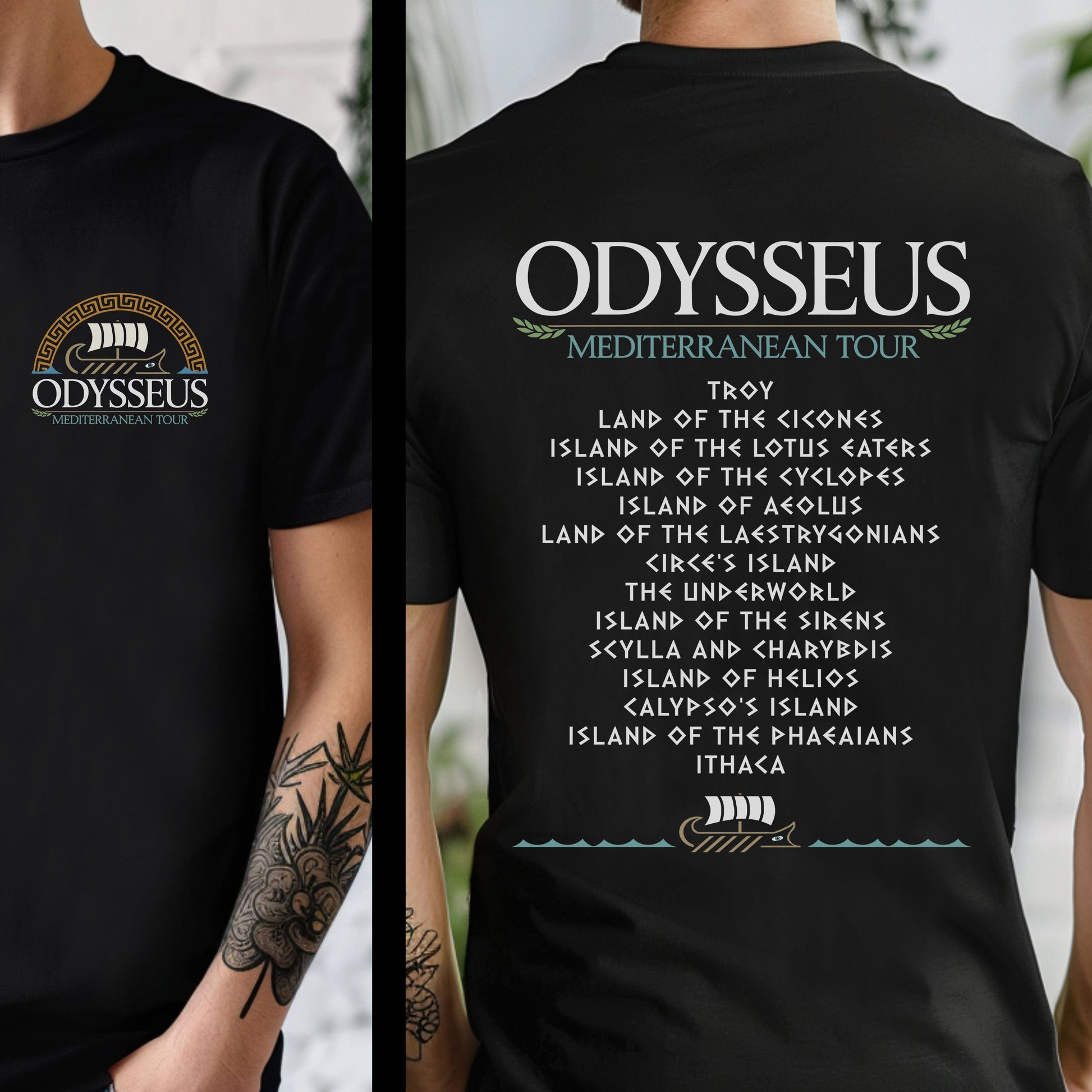 Black / S Odysseus Mediterranean Tour T-Shirt