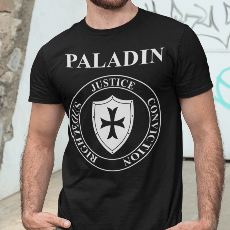 Black / S Paladin Holy Warrior T-Shirt