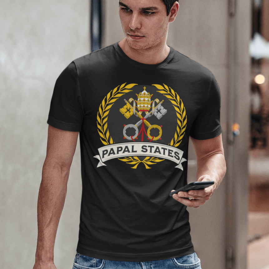 Black / S Papal States Heraldry - Papacy Coat of Arms T-Shirt