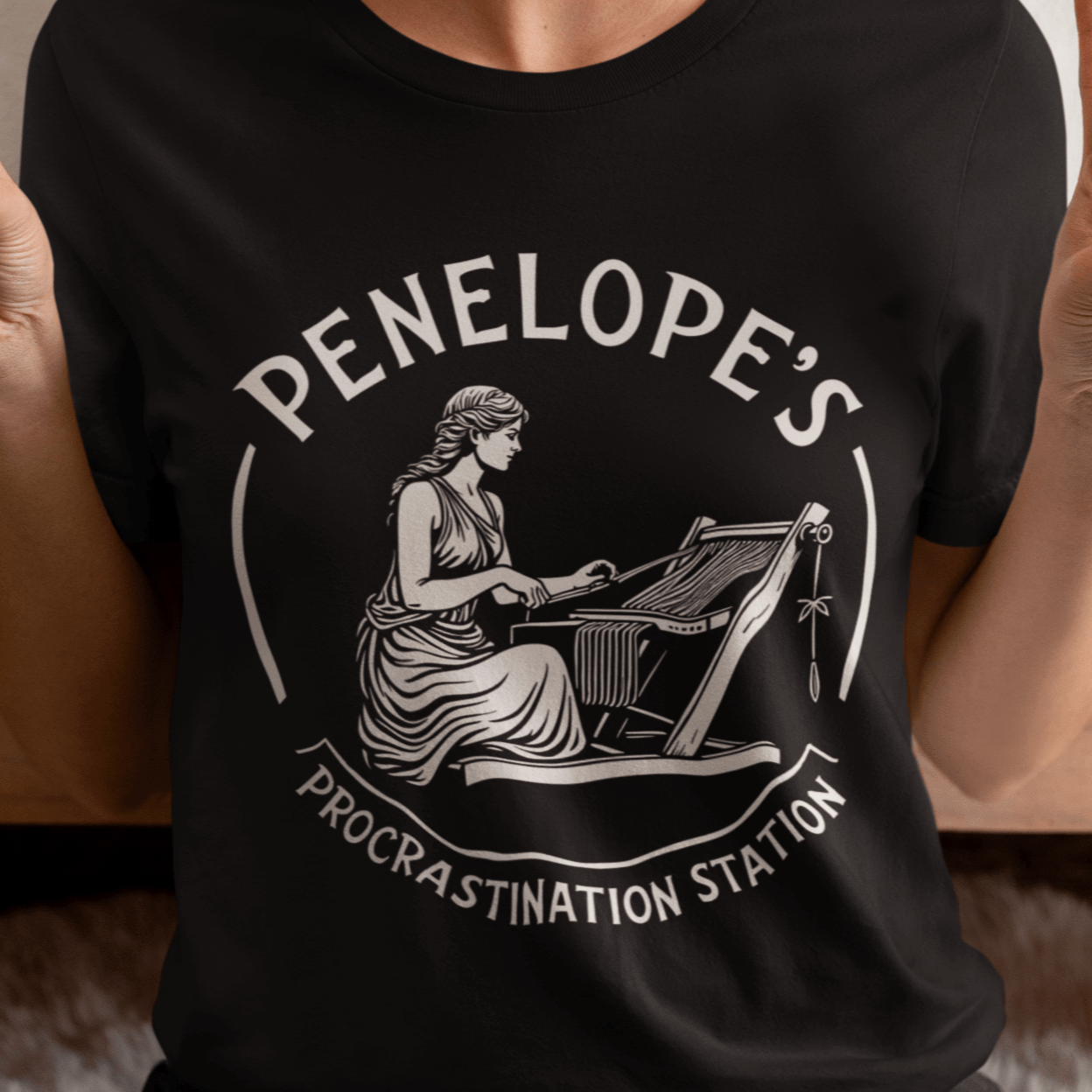 Black / S Penelope's Procrastination Station  T-Shirt